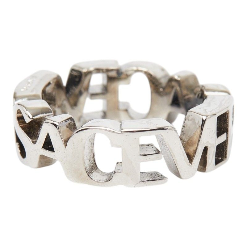 Versace Logo Silver Metal Ring