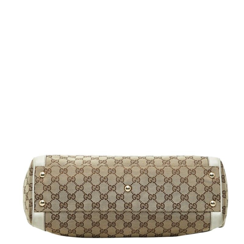 Gucci GG Canvas Tote Shoulder Bag White Beige