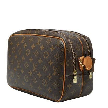 Louis Vuitton Monogram Reporter PM Crossbody Shoulder Bag Brown Leather