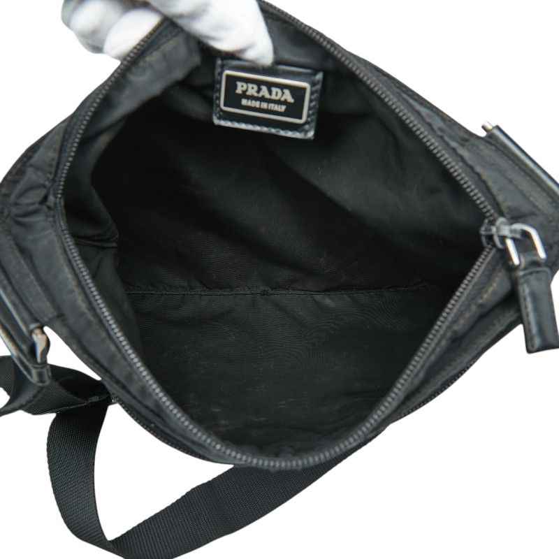 Prada Tessuto Crossbody Shoulder Bag Black Nylon