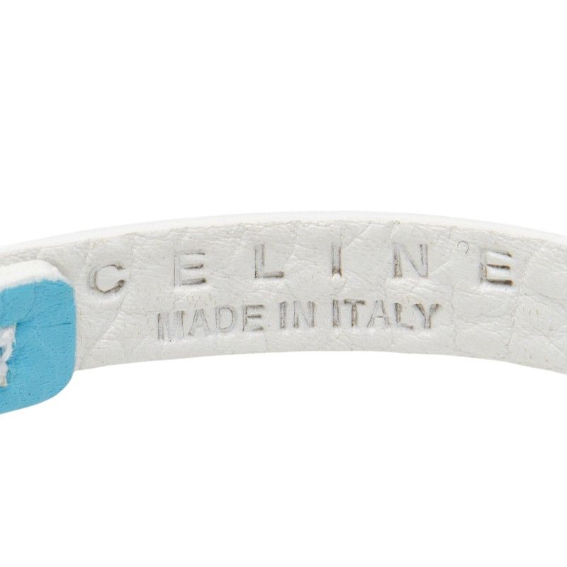Celine Logo Blue White Leather Bracelet