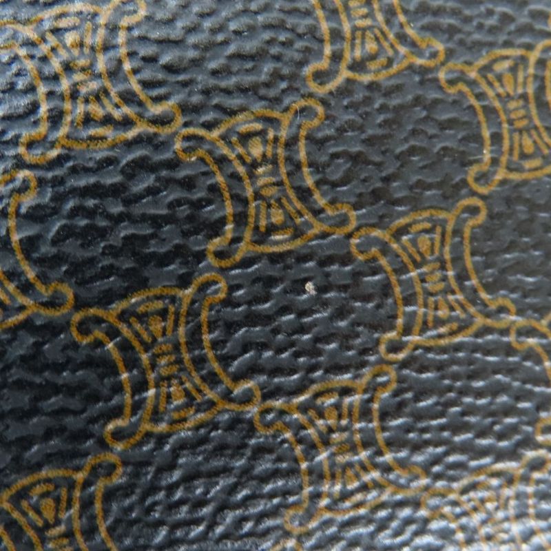 Celine Trifold Wallet Macadam Leather Brown Black Clasp Compact