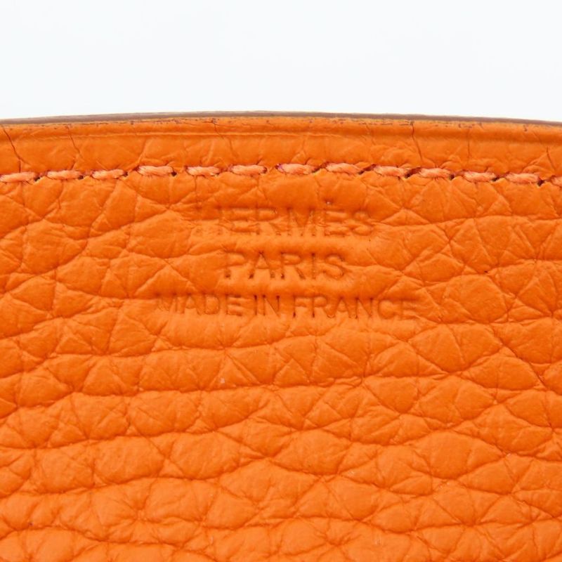 Hermes Vidopoche Mini Taurillon Clemence Orange Tray Interior