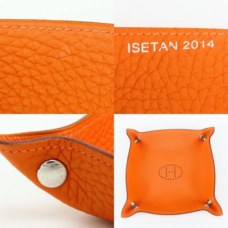 Hermes Vidopoche Mini Taurillon Clemence Orange Tray Interior