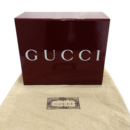 Gucci Deco Mini Shoulder Bag Interlocking Leather Black Gold Silver