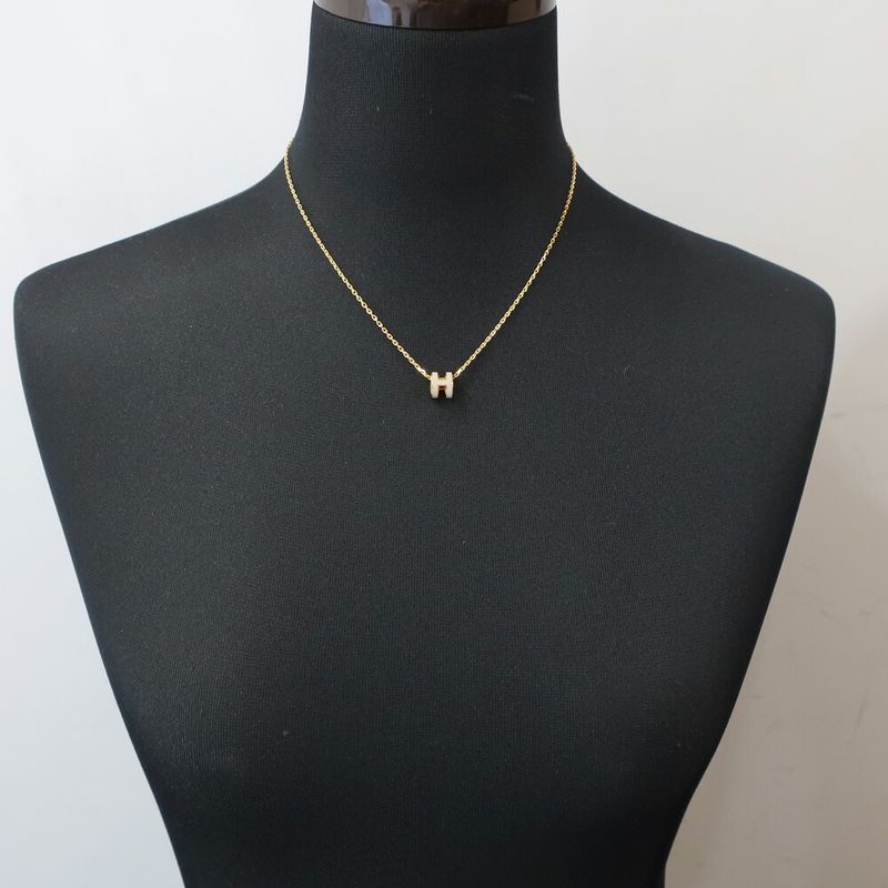 Hermes Necklace Mini Pop Ro Cover le Grey Gold