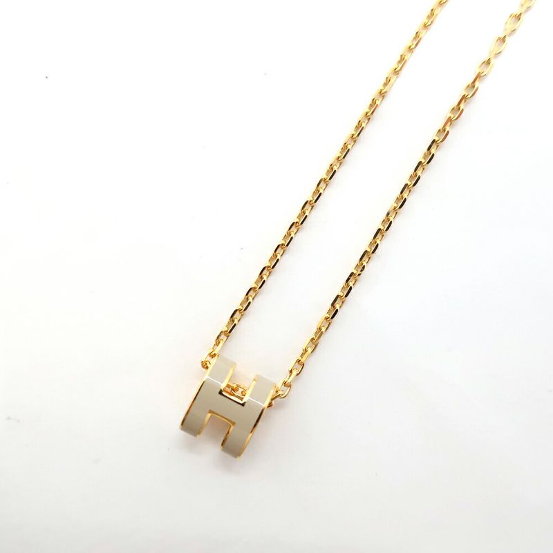 Hermes Necklace Mini Pop Ro Cover le Grey Gold