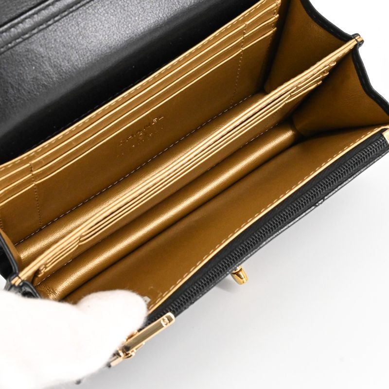Chanel Chain Wallet Wallets Black