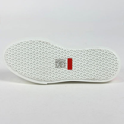 Hermes Deep Logo Stitch Sneakers Leather White Orange
