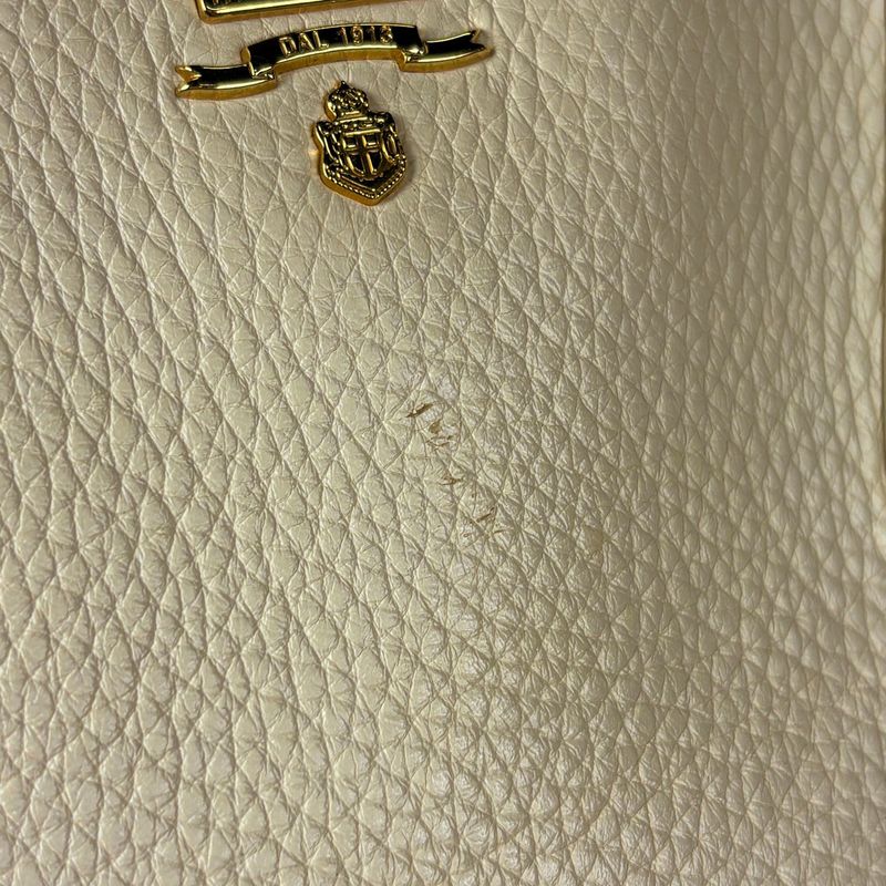Prada Logo Tote Leather Ivory