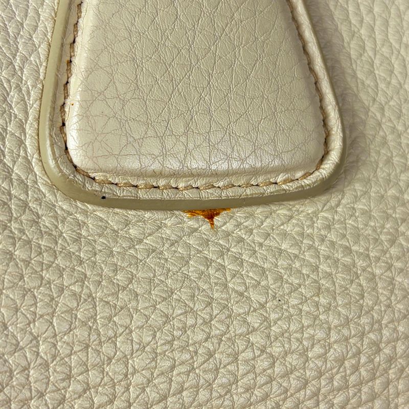 Prada Logo Tote Leather Ivory