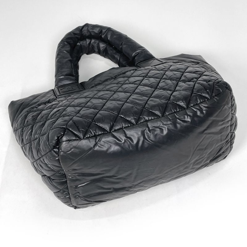 Chanel Coco Small Tote CC Logo Nylon Black