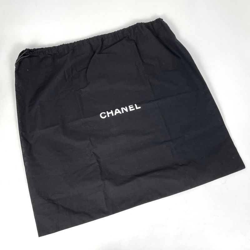 Chanel CC Logo Tote Leather Silver