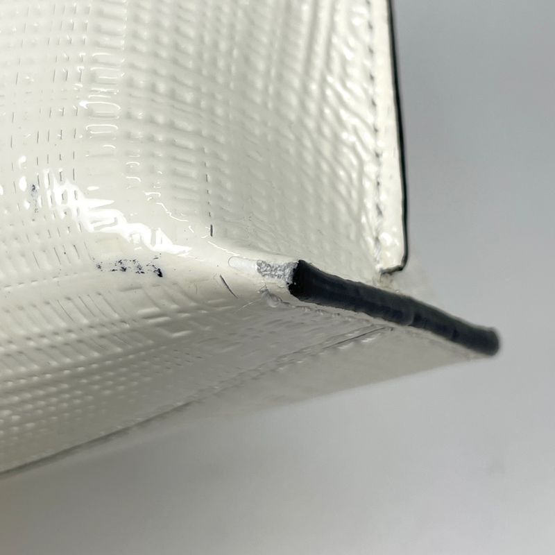 Loewe Anagram Clutch Logo Second Pouch Double Mechano Pin Patent Leather Ivory