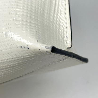 Loewe Anagram Clutch Logo Second Pouch Double Mechano Pin Patent Leather Ivory