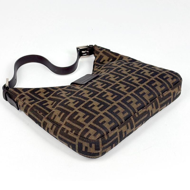 Fendi Zucca Pattern Shoulder Bag Canvas Brown