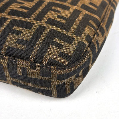 Fendi Zucca Pattern Shoulder Bag Canvas Brown