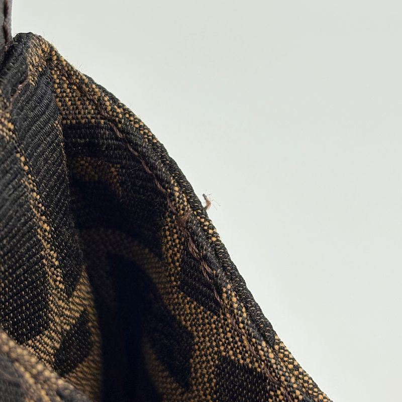 Fendi Zucca Pattern Shoulder Bag Canvas Brown