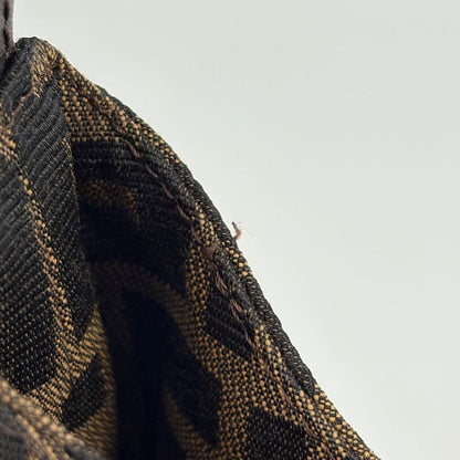 Fendi Zucca Pattern Shoulder Bag Canvas Brown
