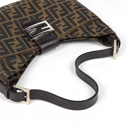 Fendi Zucca Pattern Shoulder Bag Canvas Brown