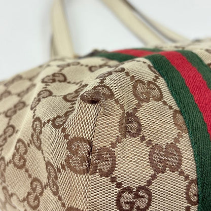 Gucci GG Pattern Tote Shoulder Bag Sherry