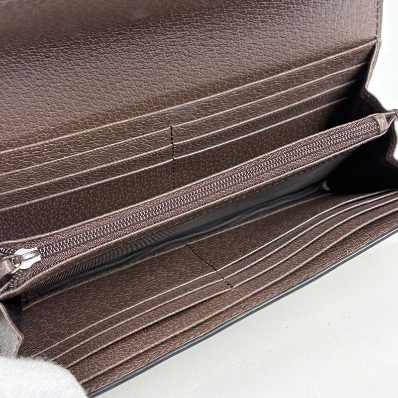 Gucci GG Pattern Bifold Wallet Sherry