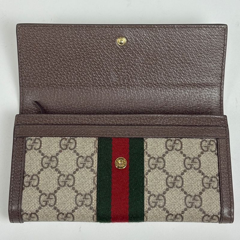 Gucci GG Pattern Bifold Wallet Sherry