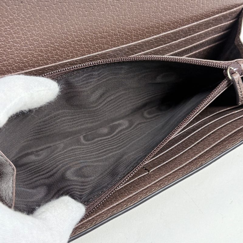 Gucci GG Pattern Bifold Wallet Sherry