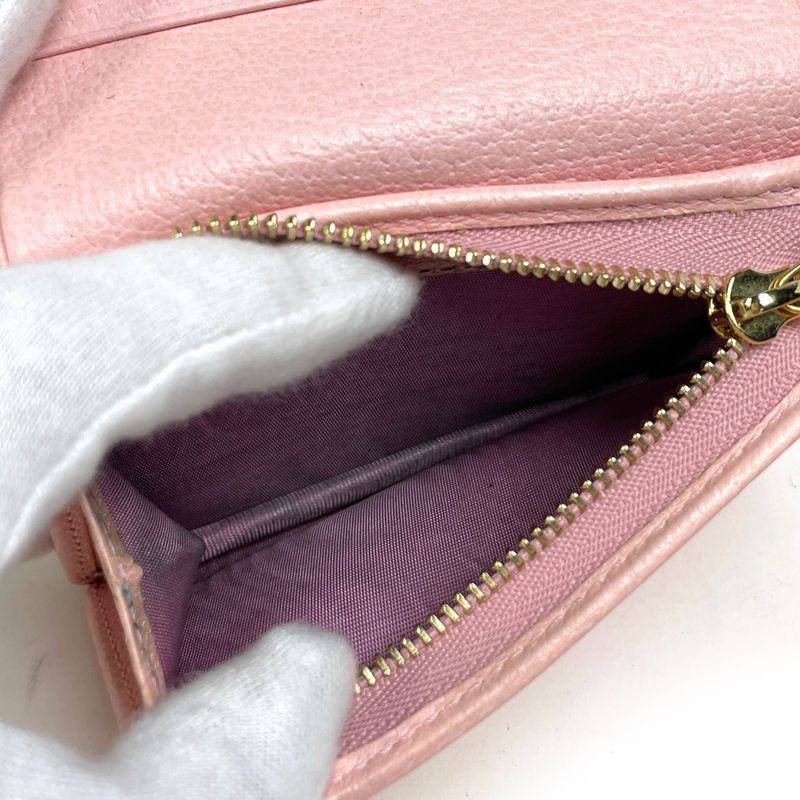 Gucci GG Marmont Flora Bifold Wallet Billfold Coin Purse Canvas Pink Multicolor