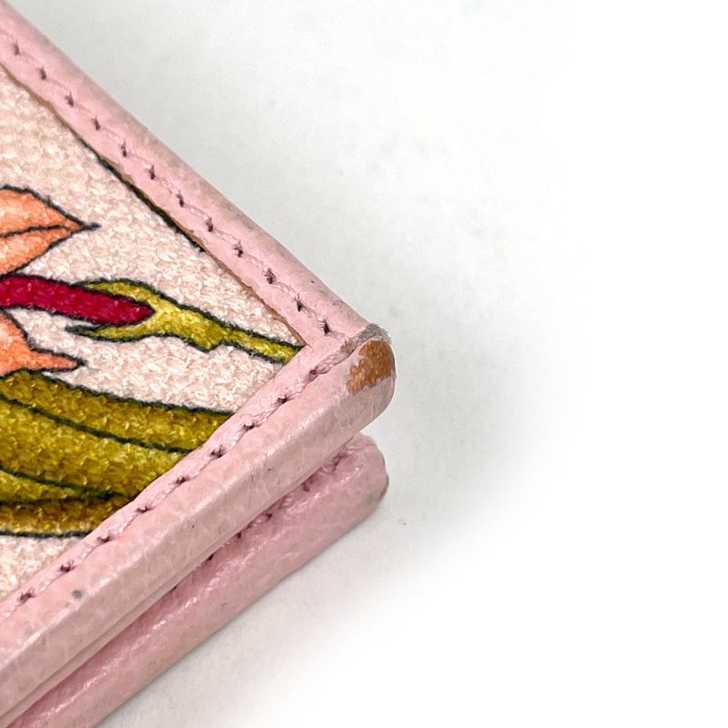 Gucci GG Marmont Flora Bifold Wallet Billfold Coin Purse Canvas Pink Multicolor