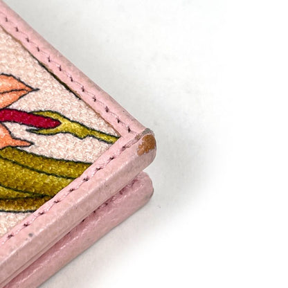 Gucci GG Marmont Flora Bifold Wallet Billfold Coin Purse Canvas Pink Multicolor