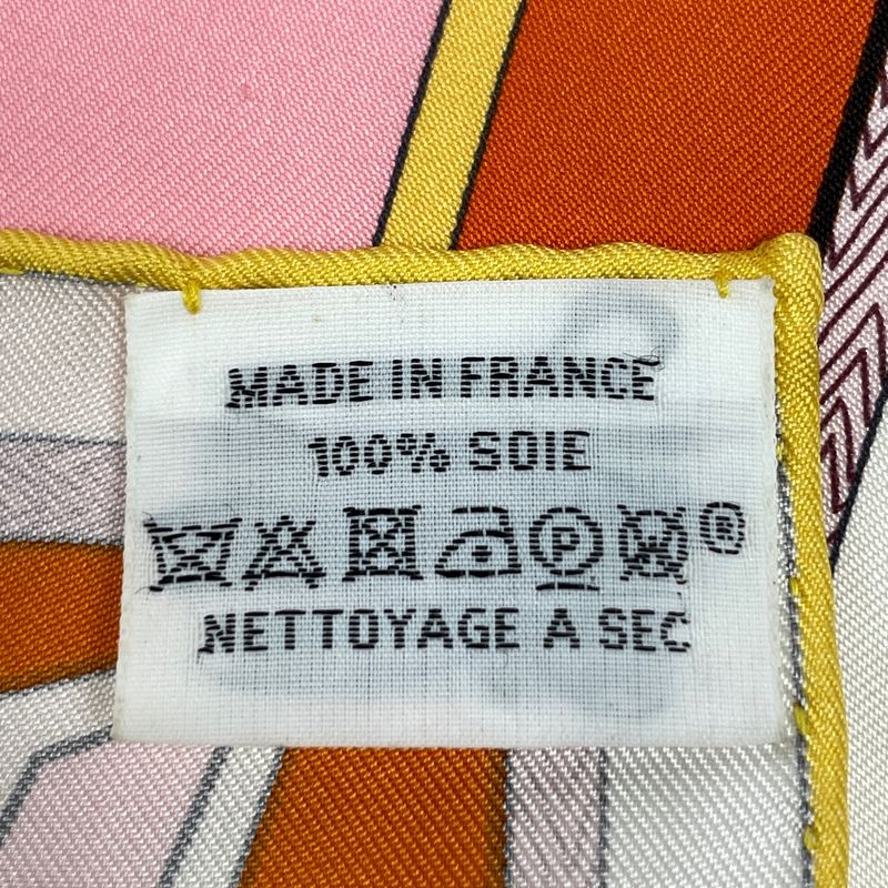 Hermes Carre 90 Zouaves Et Dragons and Scarf Silk Orange Multicolor