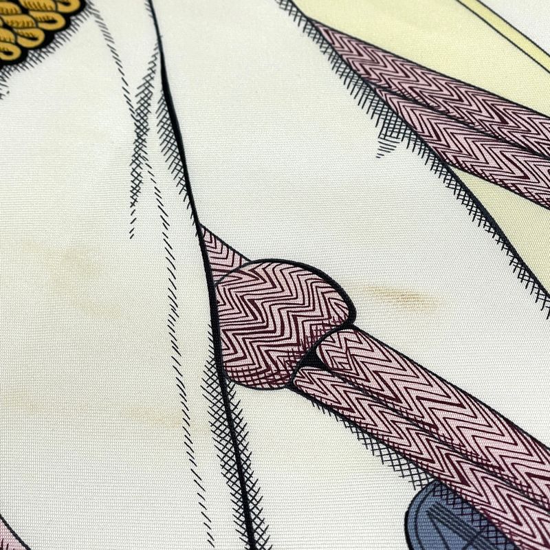 Hermes Carre 90 Zouaves Et Dragons and Scarf Silk Orange Multicolor