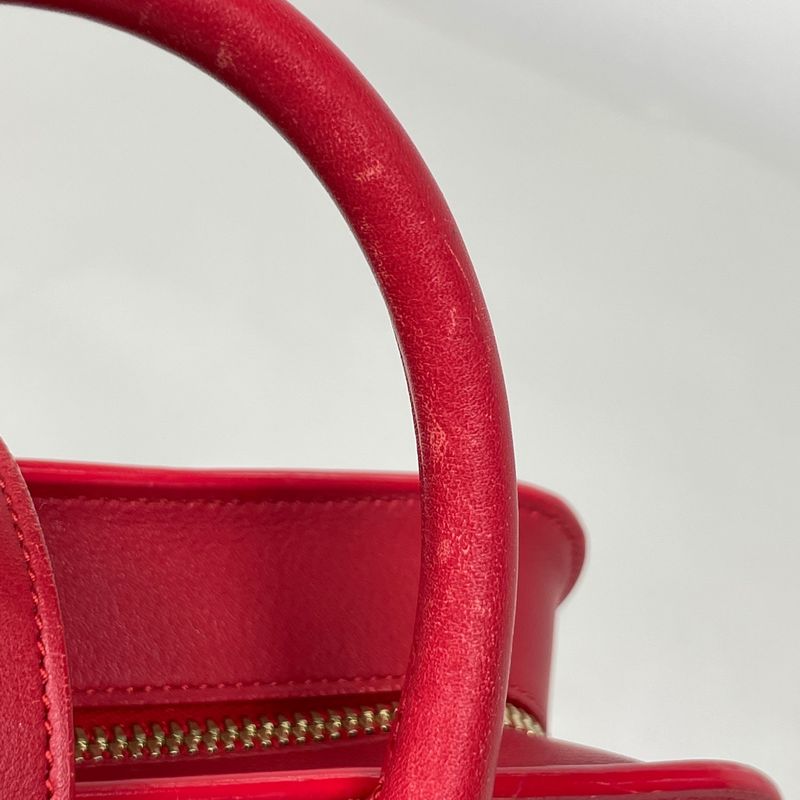 Saint Laurent Paris Baby Cabas 2-Way Shoulder Bag Leather Red