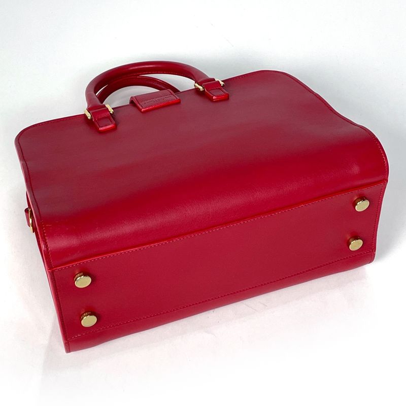 Saint Laurent Paris Baby Cabas 2-Way Shoulder Bag Leather Red