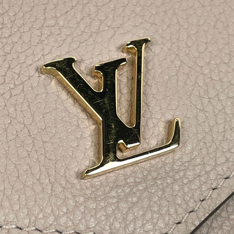 Louis Vuitton Porte Feuille Lock Mini Trifold Wallet Calf Grey