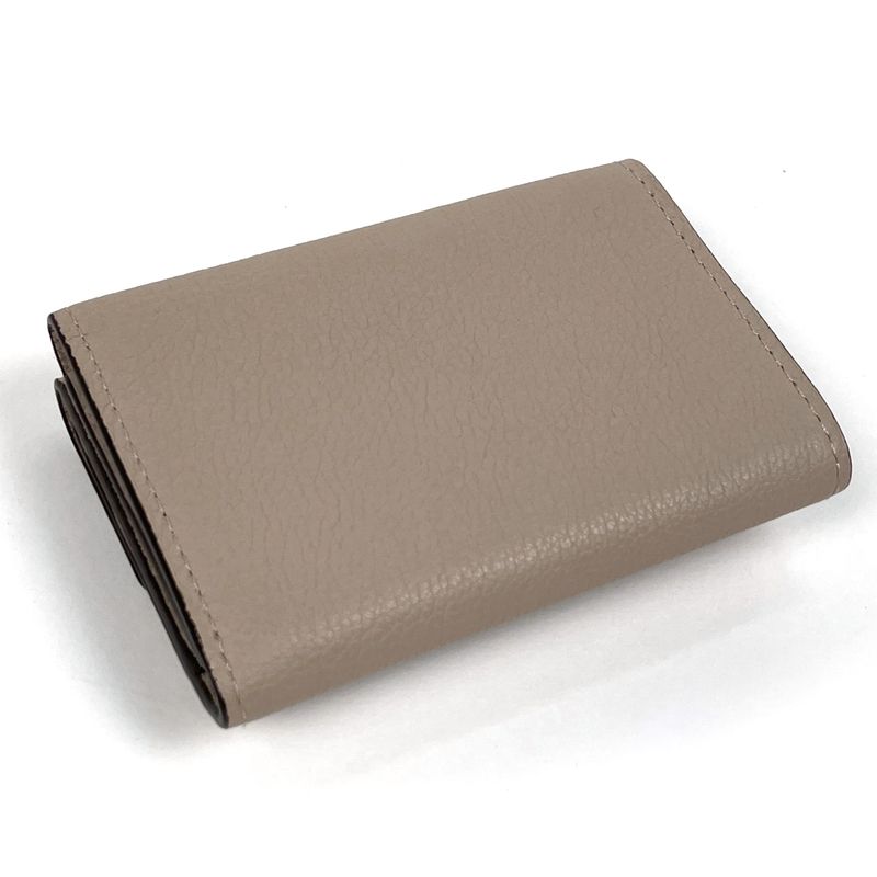 Louis Vuitton Porte Feuille Lock Mini Trifold Wallet Calf Grey