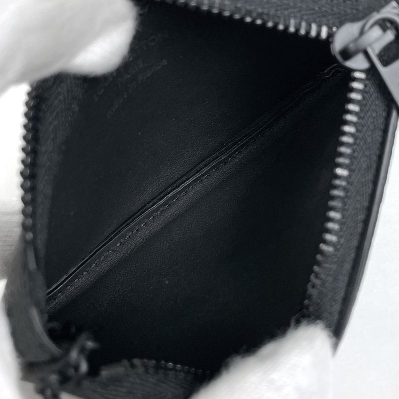 Louis Vuitton Pochette Cles LV Aerogram Key Case Coin Leather Noir Black