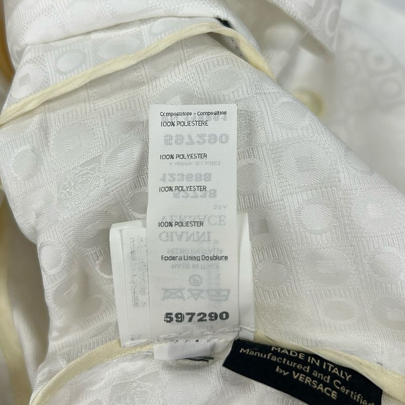 Versace Trench Coat 40 M White Spring Autumn All Over Pattern