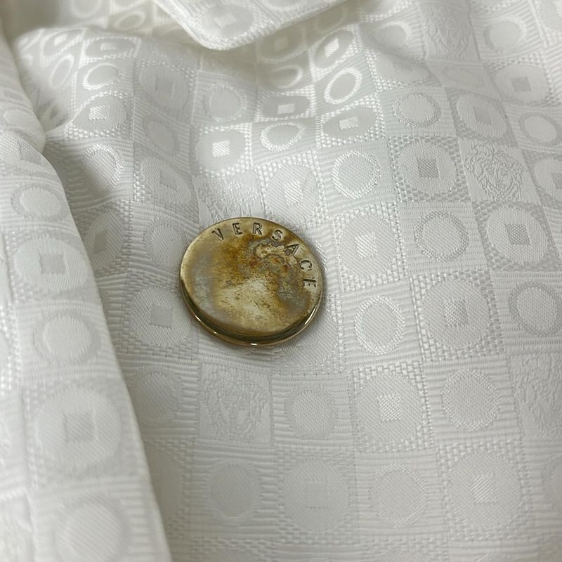 Versace Trench Coat 40 M White Spring Autumn All Over Pattern