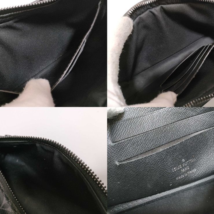 Louis Vuitton Clutch Monogram Eclipse Pochette Volga Black Gray Leather