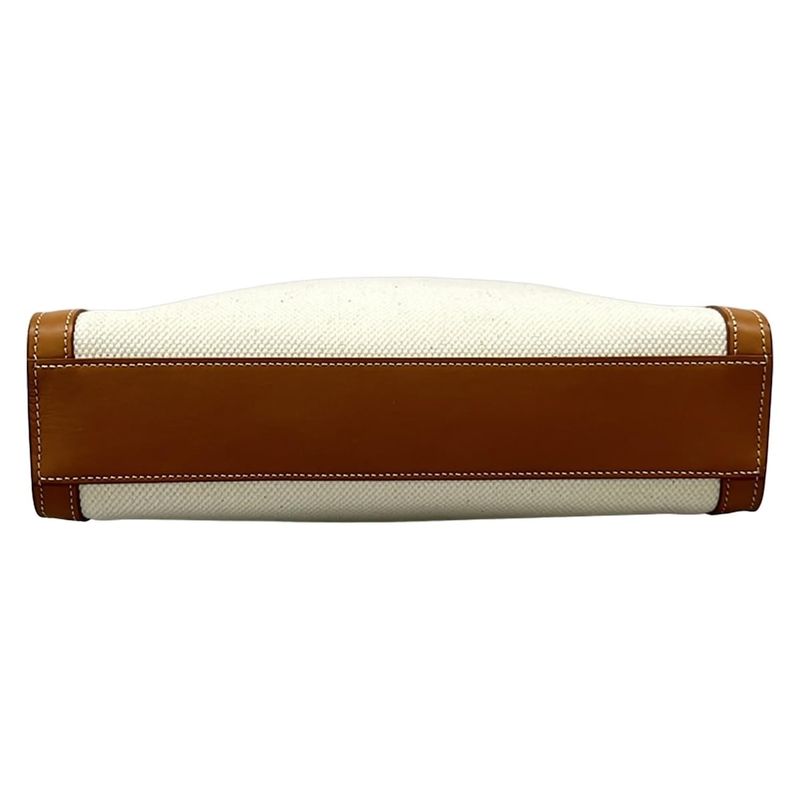 Celine Tote Small Vertical Cabas Ivory Brown Leather
