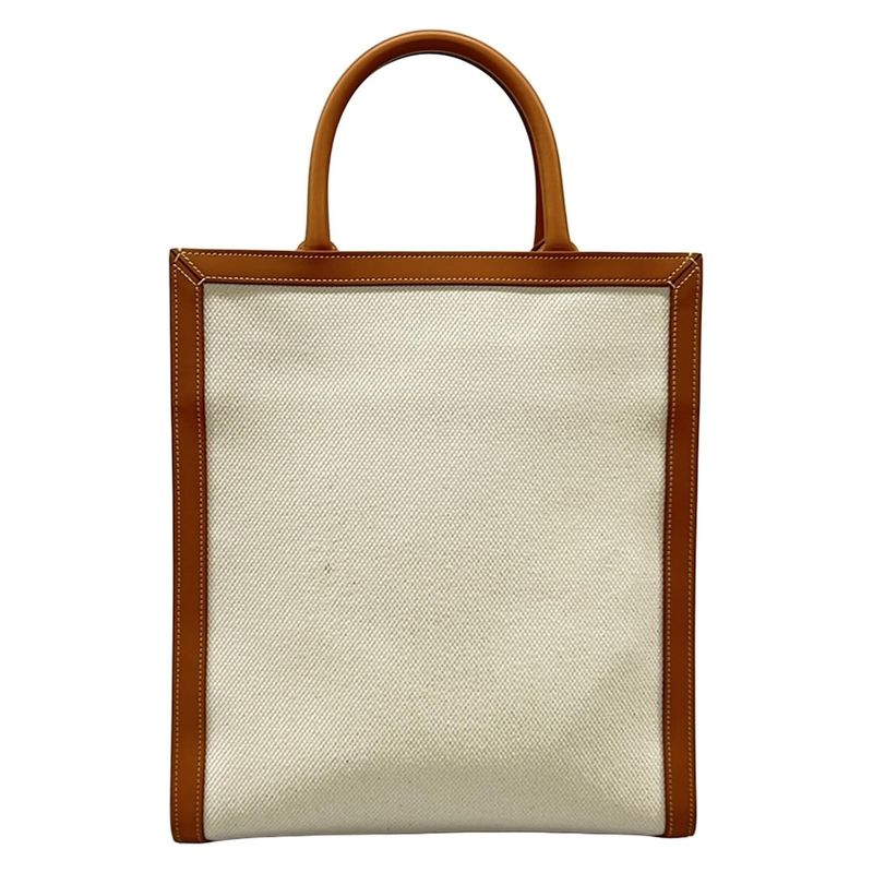 Celine Tote Small Vertical Cabas Ivory Brown Leather