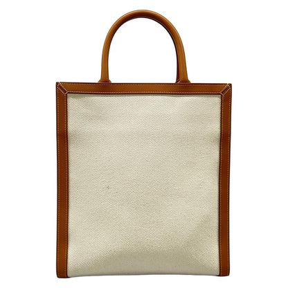 Celine Tote Small Vertical Cabas Ivory Brown Leather