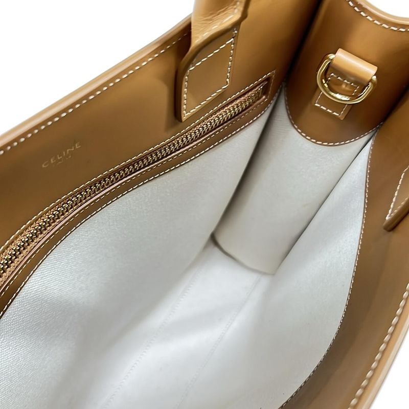 Celine Tote Small Vertical Cabas Ivory Brown Leather