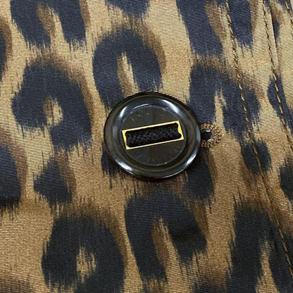 Louis Vuitton Trench Coat 38 M Brown Black Dark Leopard Print Spring Autumn