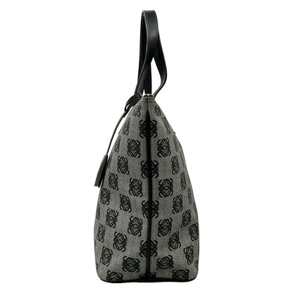 Loewe Handbag Anagram Pattern Gray Black Leather