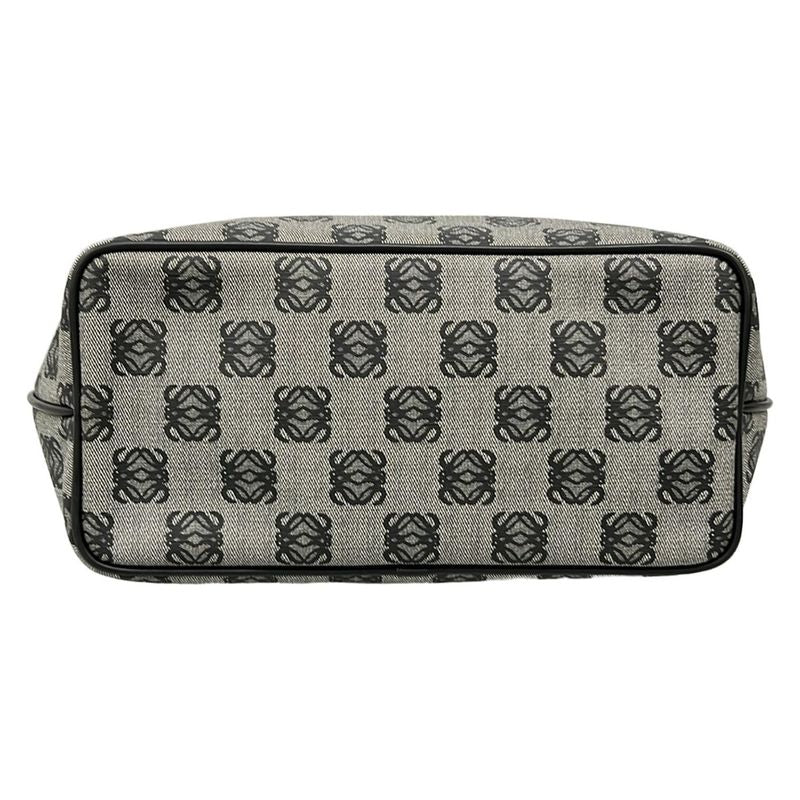 Loewe Handbag Anagram Pattern Gray Black Leather