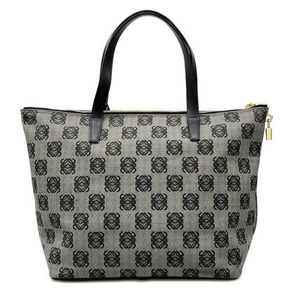 Loewe Handbag Anagram Pattern Gray Black Leather