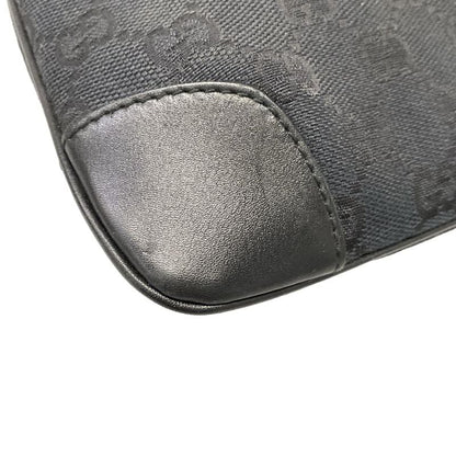 Gucci Shoulder Bag GG Pattern Black Leather